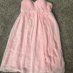Donna Morgan Pink Chiffon Strapless Dress Sz 2